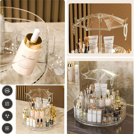Organizator Cosmetice Rotativ 360° cu Design Elegant – Suport de Machiaj Multifunctional