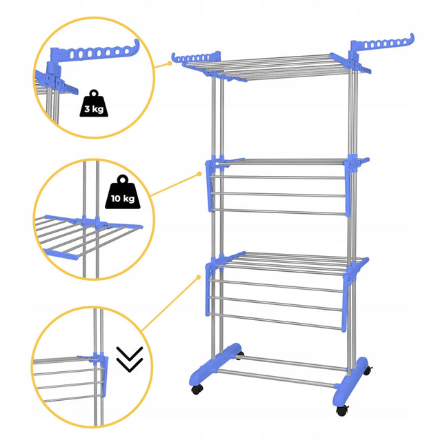 Uscator vertical rufe pliabil cu roti si suport umerase - PromotiiZilnice