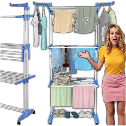 Uscator vertical rufe pliabil cu roti si suport umerase - PromotiiZilnice