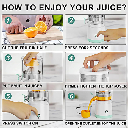 Storcător portabil electric pentru citrice, USB, 45W - PromotiiZilnice