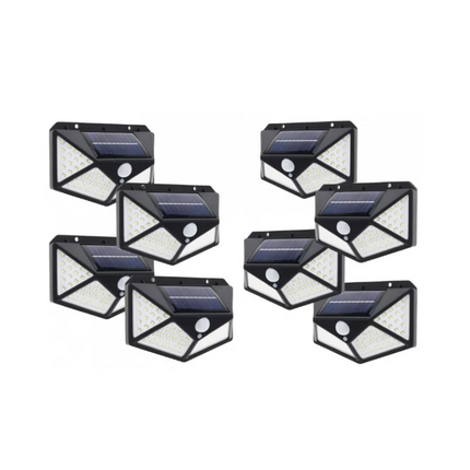 Set 8 Lampi solare 100 LED, cu senzor de miscare + Lanterna Cadou PromotiiZilnice