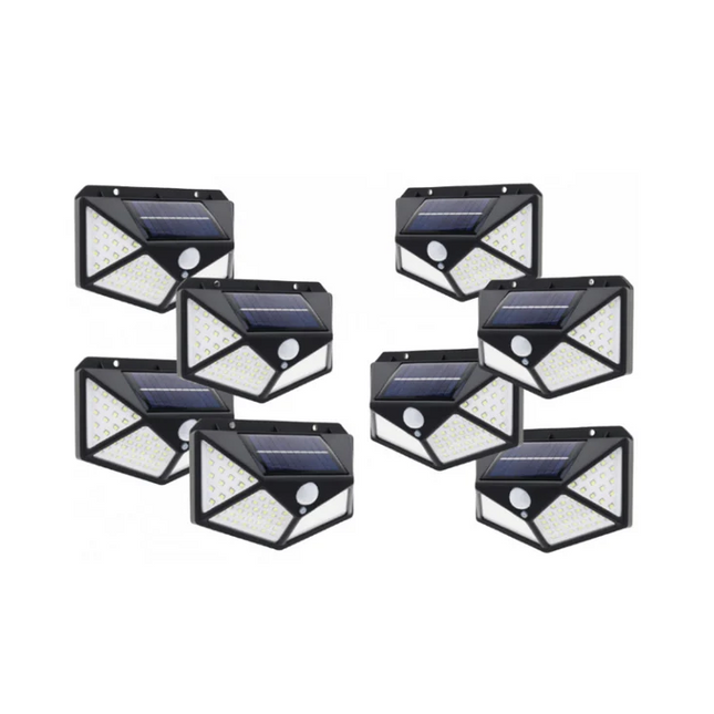 Set 8 Lampi solare 100 LED, cu senzor de miscare + Lanterna Cadou PromotiiZilnice