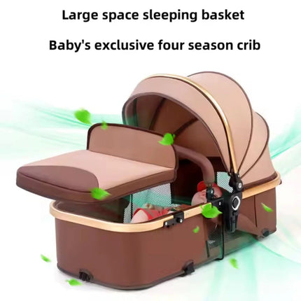 Carucior 2 în 1 - Model de Lux cu Peisaj Inalt - Pliabil cu Un Singur Buton