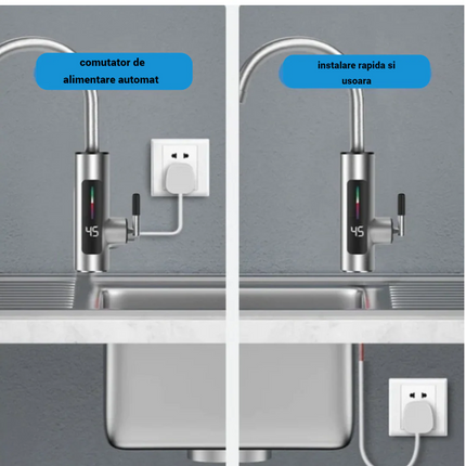 Robinet Electric Instant, Apa Calda, 3000W, IPX4, Rotire 360°
