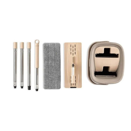 Mop cu Galeata Dubla, Pliabil, Microfibra, Capacitate 8L, Design Compact