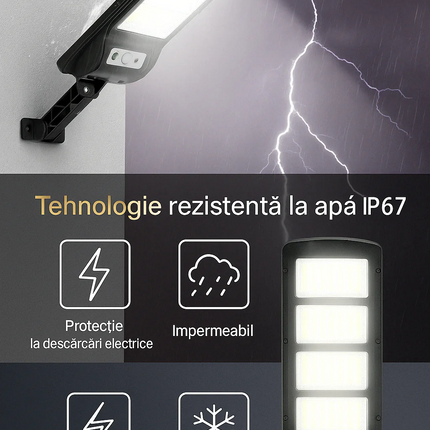 Set 2 Lampi Solare, Jortan, 100W, 160 LED COB, Senzor Miscare