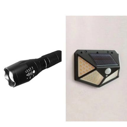 Set 8 Lampi solare 100 LED, cu senzor de miscare + Lanterna Cadou PromotiiZilnice