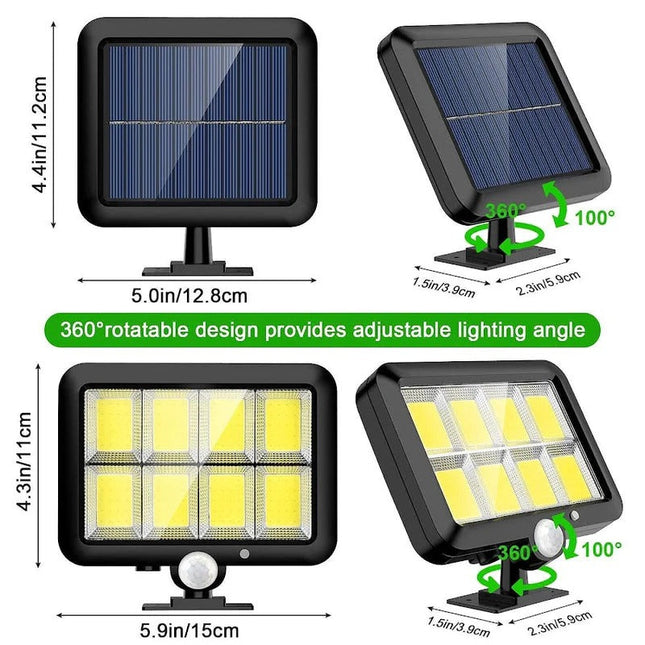 Lampa Solara 100W, 100 LED COB, IP65, Senzor de Miscare