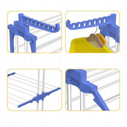 Uscator vertical rufe pliabil cu roti si suport umerase - PromotiiZilnice