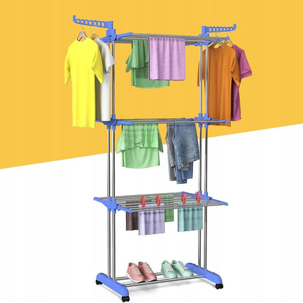 Uscator vertical rufe pliabil cu roti si suport umerase - PromotiiZilnice