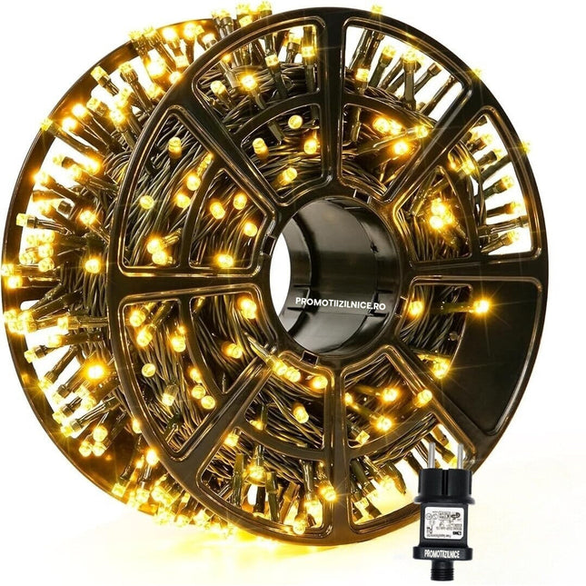 Instalatie De Craciun, 100 m, 480 LED -uri, Jocuri de Lumini, Pentru Exterior/Interior