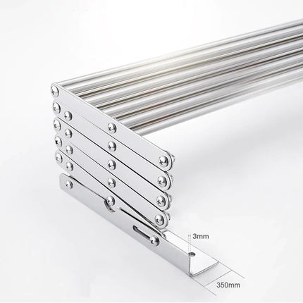 Uscator rufe din aluminiu, retractabil, cu prindere in perete 70cm - PromotiiZilnice