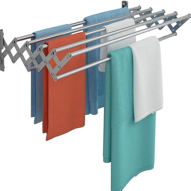 Uscator rufe din aluminiu, retractabil, cu prindere in perete 70cm - PromotiiZilnice